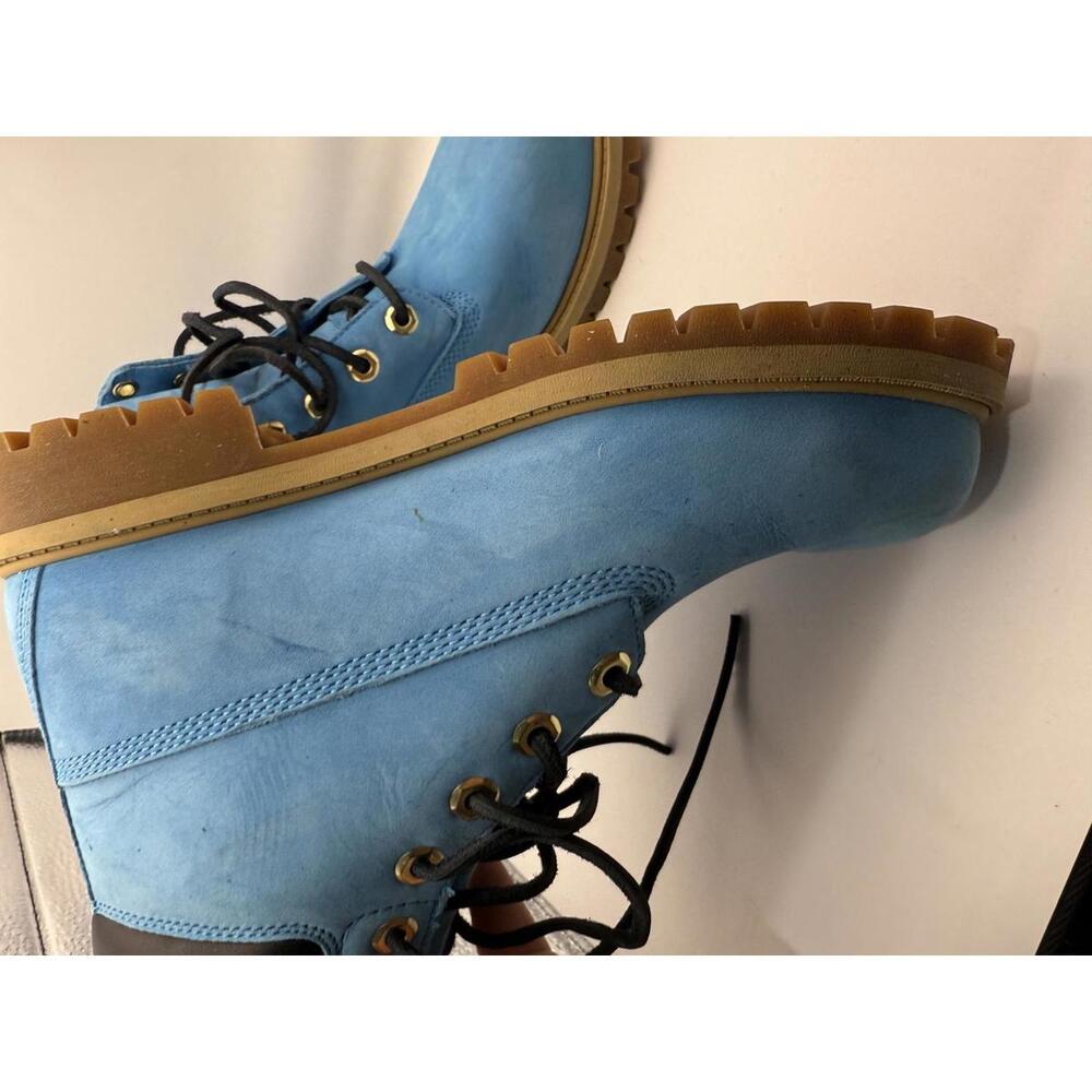 Timberland Classic 6-Inch Premium Waterproof Boots Blue Suede Boys 5.5 - Picture 9 of 14